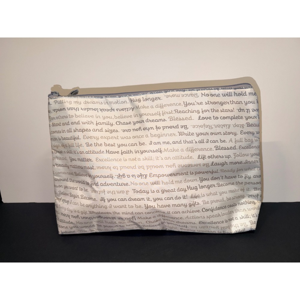 Thirty-One Thermal Insulated Zipper Pouch Inspirational Script Print Bag